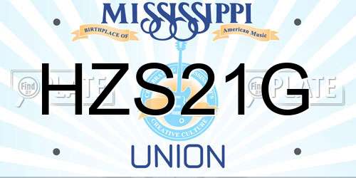 HZS21G Mississippi License Plate