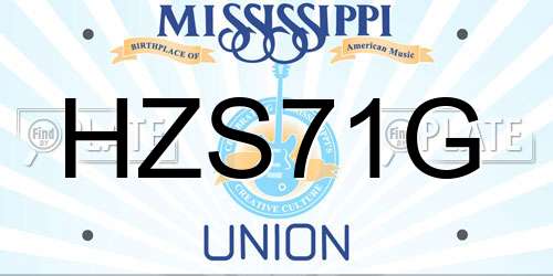 HZS71G Mississippi License Plate