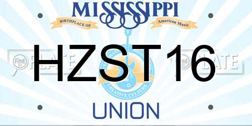 HZST16 Mississippi License Plate