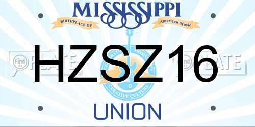 HZSZ16 Mississippi License Plate
