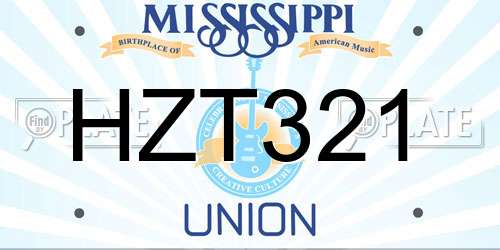 HZT321 Mississippi License Plate