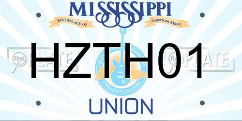 HZTH01 Mississippi License Plate