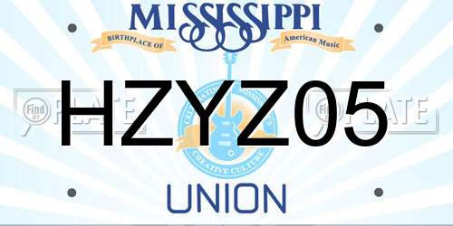 HZYZ05 Mississippi License Plate