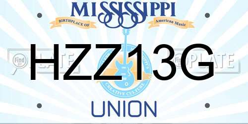 HZZ13G Mississippi License Plate