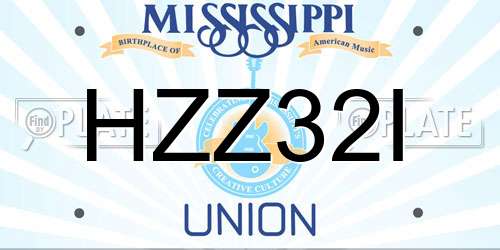 HZZ32I Mississippi License Plate