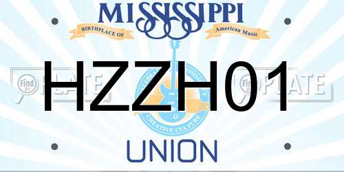 HZZH01 Mississippi License Plate