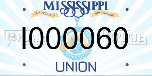 I000060 Mississippi License Plate