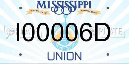 I00006D Mississippi License Plate
