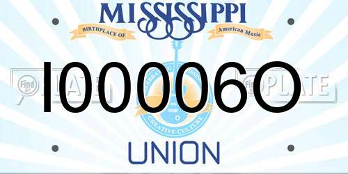 I00006O Mississippi License Plate