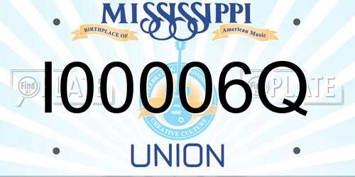 I00006Q Mississippi License Plate