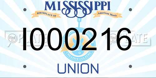 I000216 Mississippi License Plate
