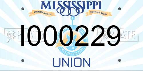 I000229 Mississippi License Plate