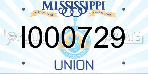 I000729 Mississippi License Plate