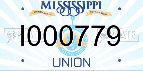 I000779 Mississippi License Plate