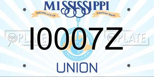 I0007Z Mississippi License Plate