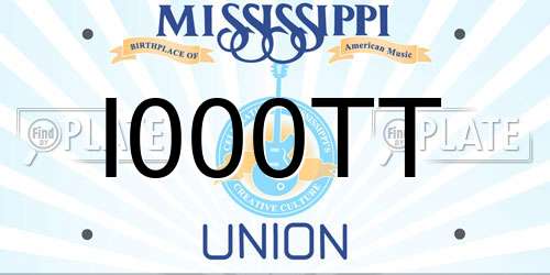 I000TT Mississippi License Plate