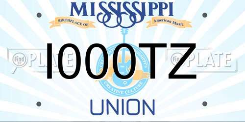 I000TZ Mississippi License Plate