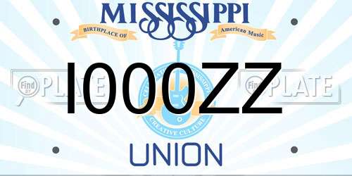 I000ZZ Mississippi License Plate