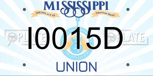 I0015D Mississippi License Plate