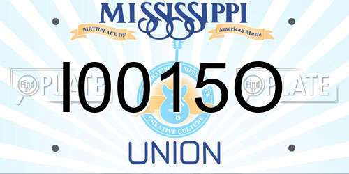 I0015O Mississippi License Plate