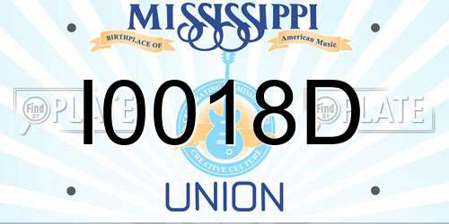 I0018D Mississippi License Plate