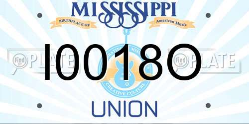 I0018O Mississippi License Plate