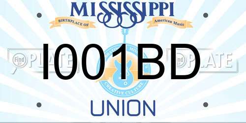 I001BD Mississippi License Plate