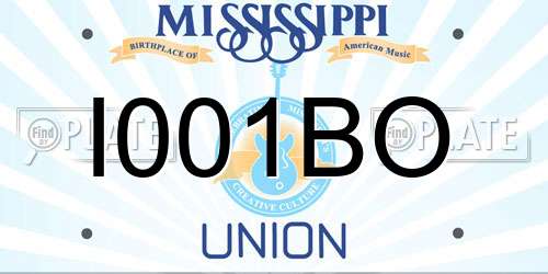 I001BO Mississippi License Plate