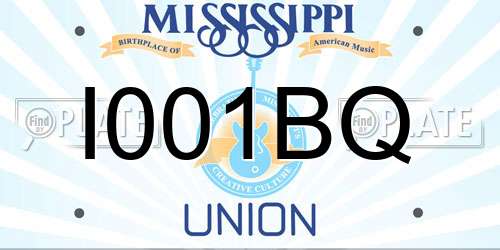 I001BQ Mississippi License Plate