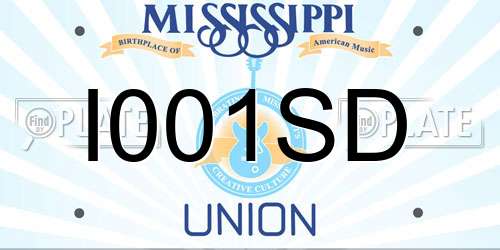 I001SD Mississippi License Plate