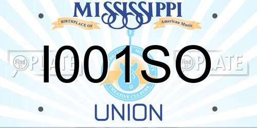 I001SO Mississippi License Plate