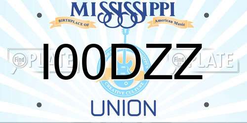 I00DZZ Mississippi License Plate