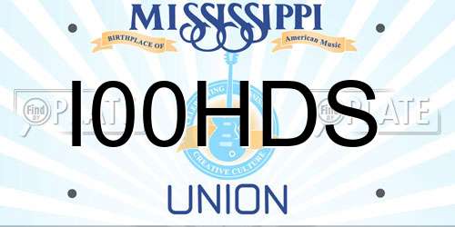 I00HDS Mississippi License Plate