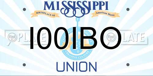 I00IBO Mississippi License Plate