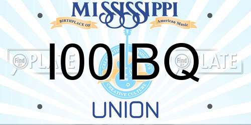 I00IBQ Mississippi License Plate