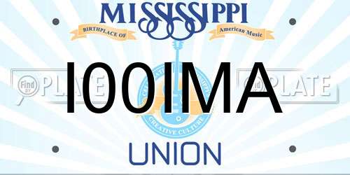 I00IMA Mississippi License Plate