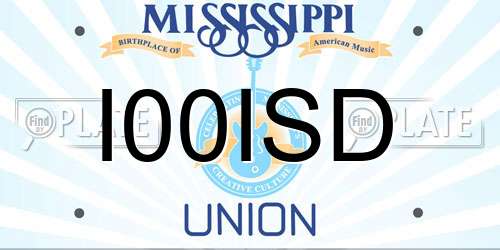 I00ISD Mississippi License Plate