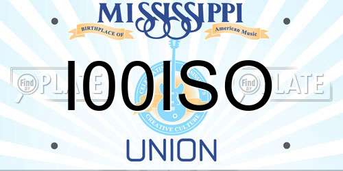 I00ISO Mississippi License Plate