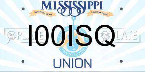 I00ISQ Mississippi License Plate