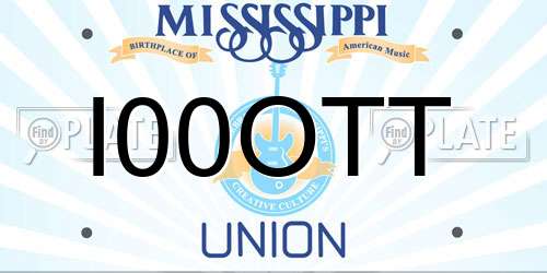 I00OTT Mississippi License Plate
