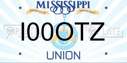 I00OTZ Mississippi License Plate