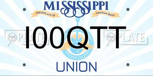 I00QTT Mississippi License Plate