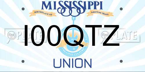 I00QTZ Mississippi License Plate
