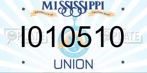 I010510 Mississippi License Plate