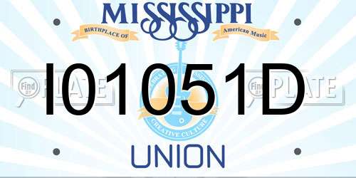 I01051D Mississippi License Plate