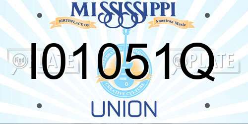 I01051Q Mississippi License Plate