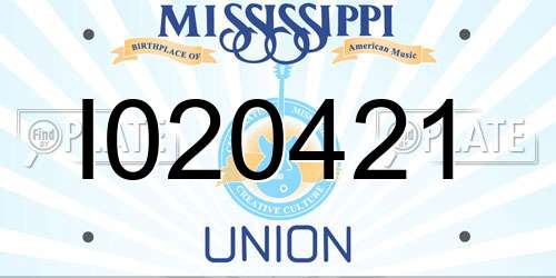 I020421 Mississippi License Plate