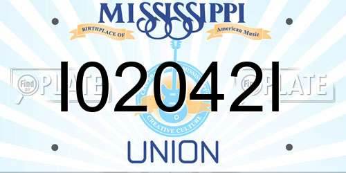 I02042I Mississippi License Plate