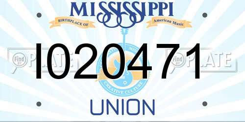 I020471 Mississippi License Plate