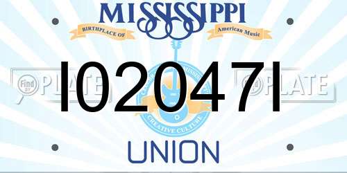 I02047I Mississippi License Plate
